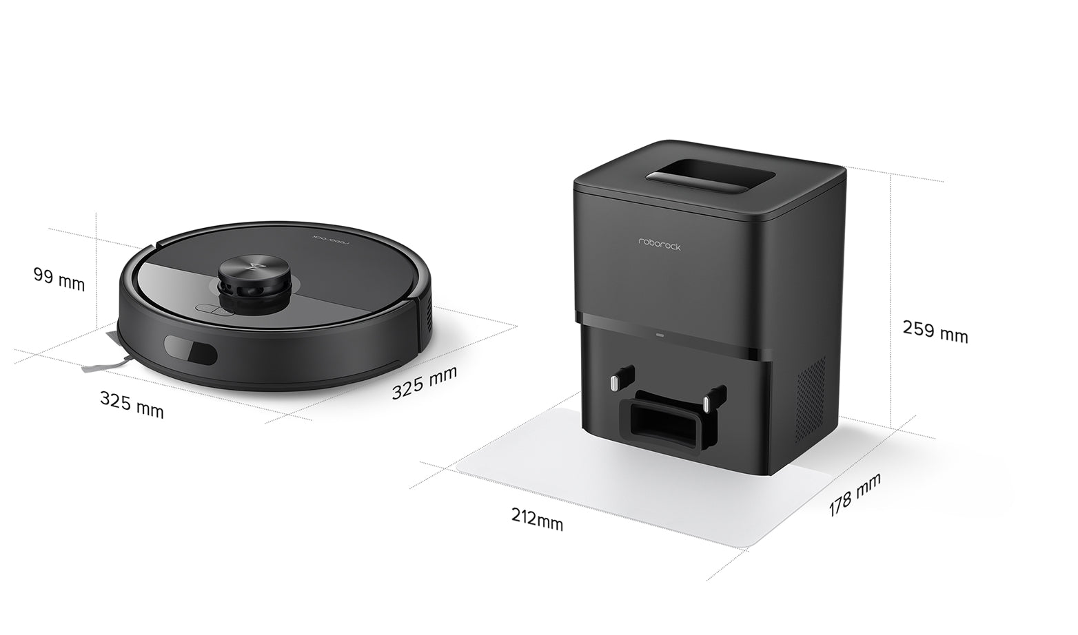 Roborock Q7 Pro Max Plus ზომები